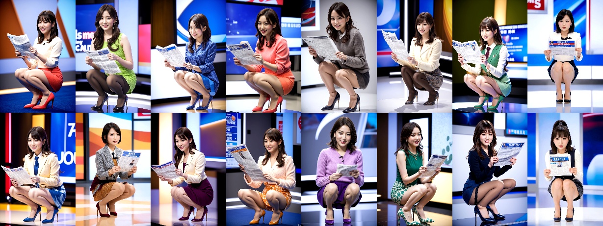 女子アナのハイヒールしゃがみポーズ part3