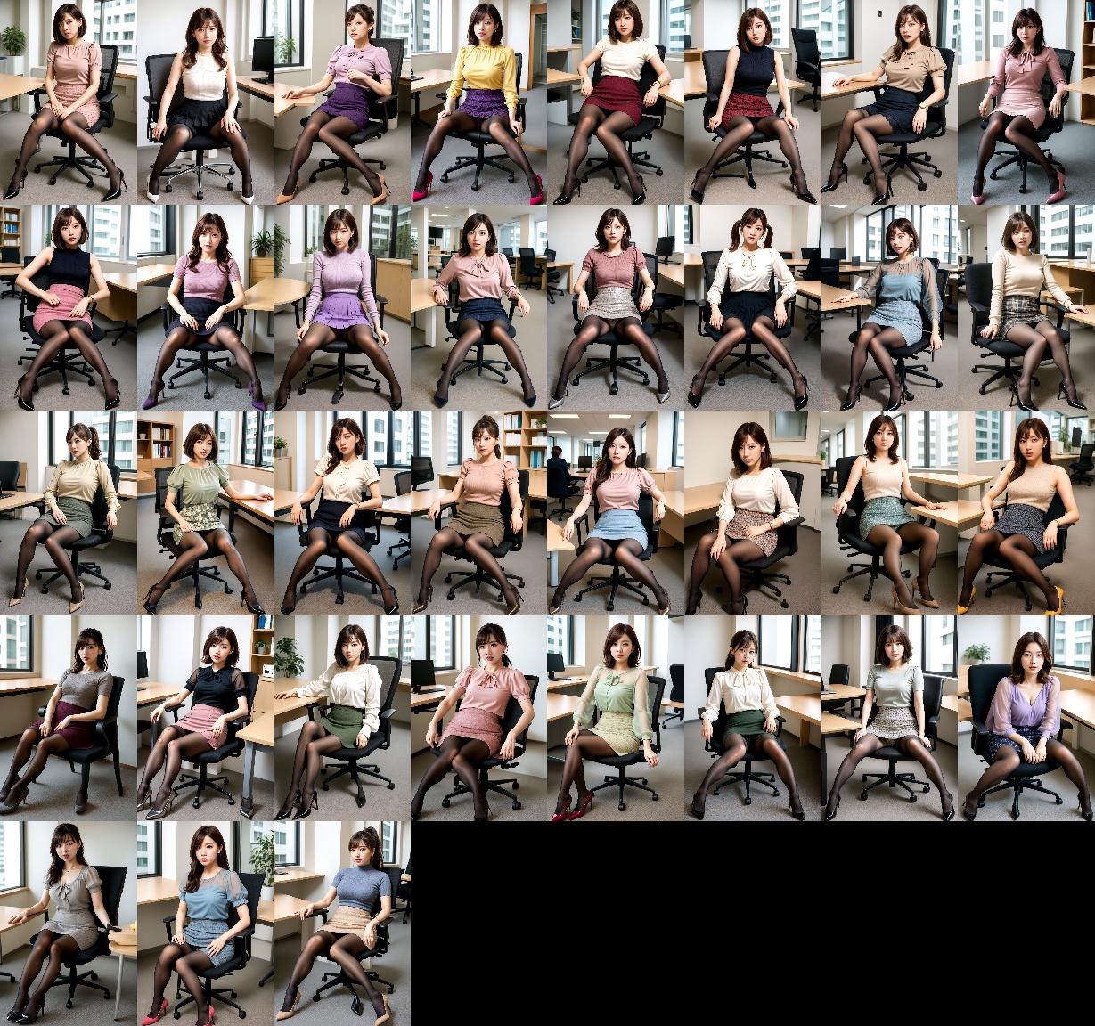 透け感のある最高級黒ストOLの美脚 part3