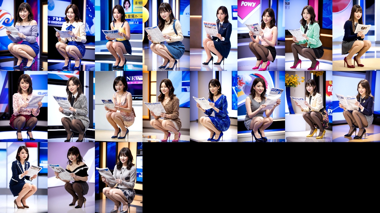 女子アナのハイヒールしゃがみポーズ part4