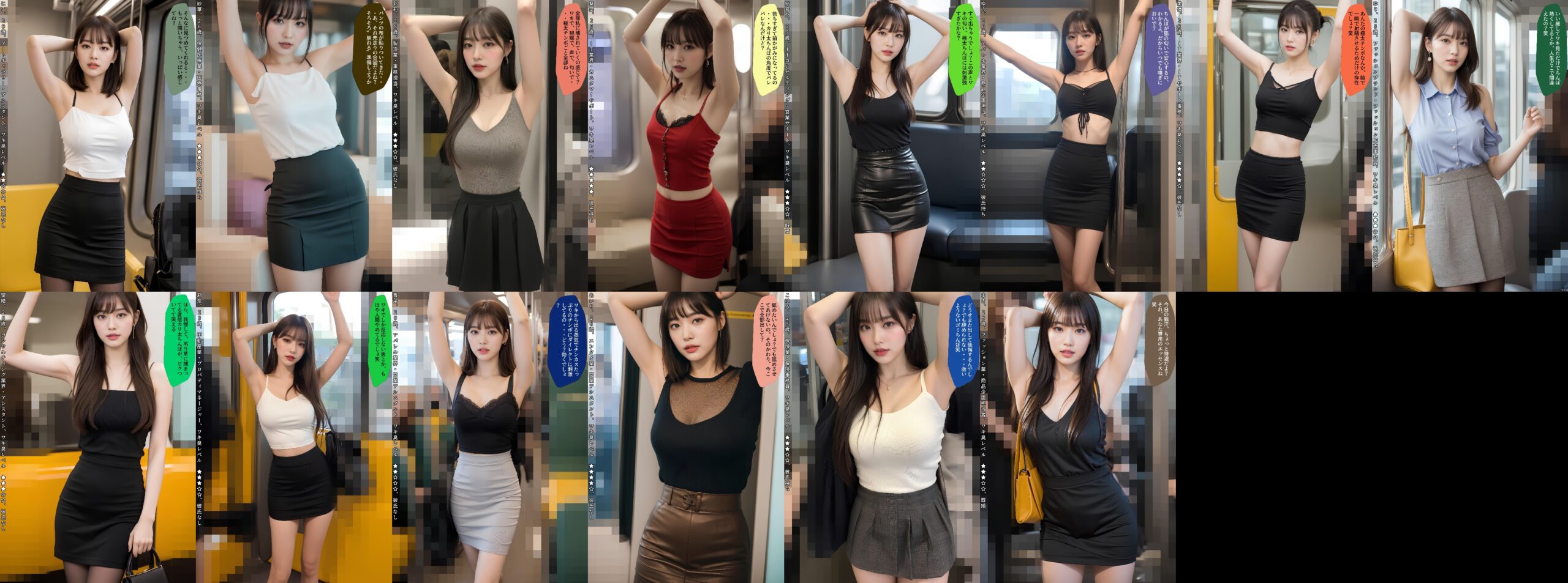 【特別公開】【高画質】電車内わき見せ美女 part3