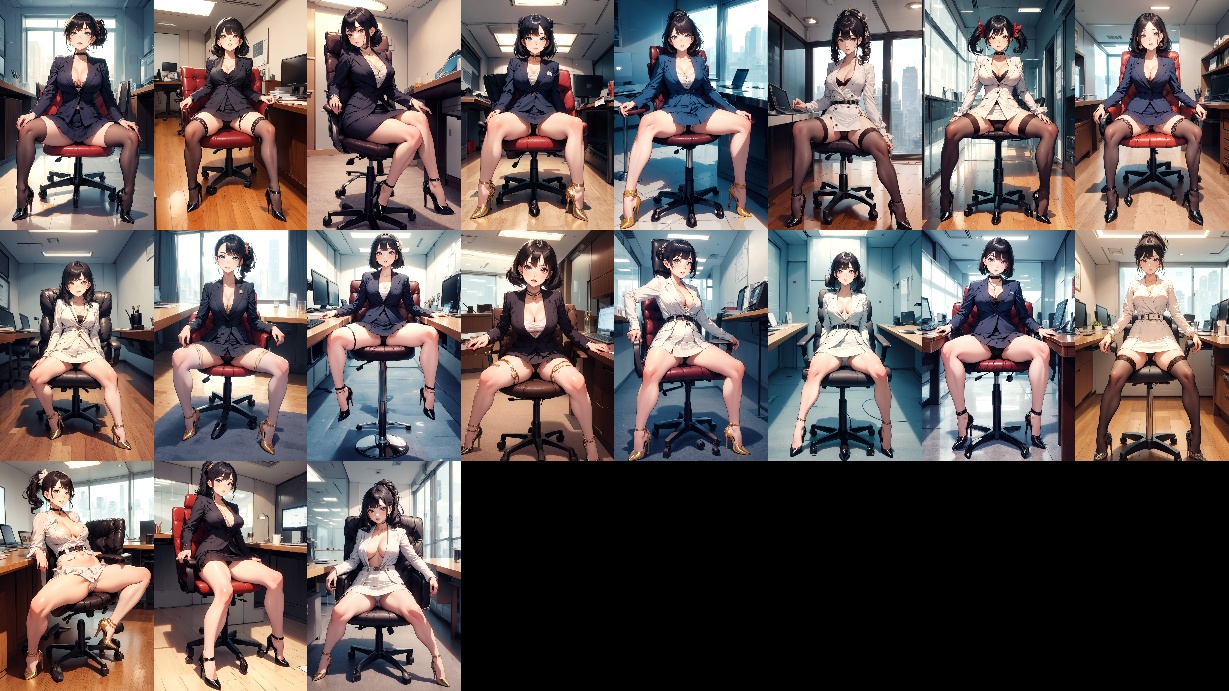 （イラスト風）年下の女上司のパンティと美脚 part3