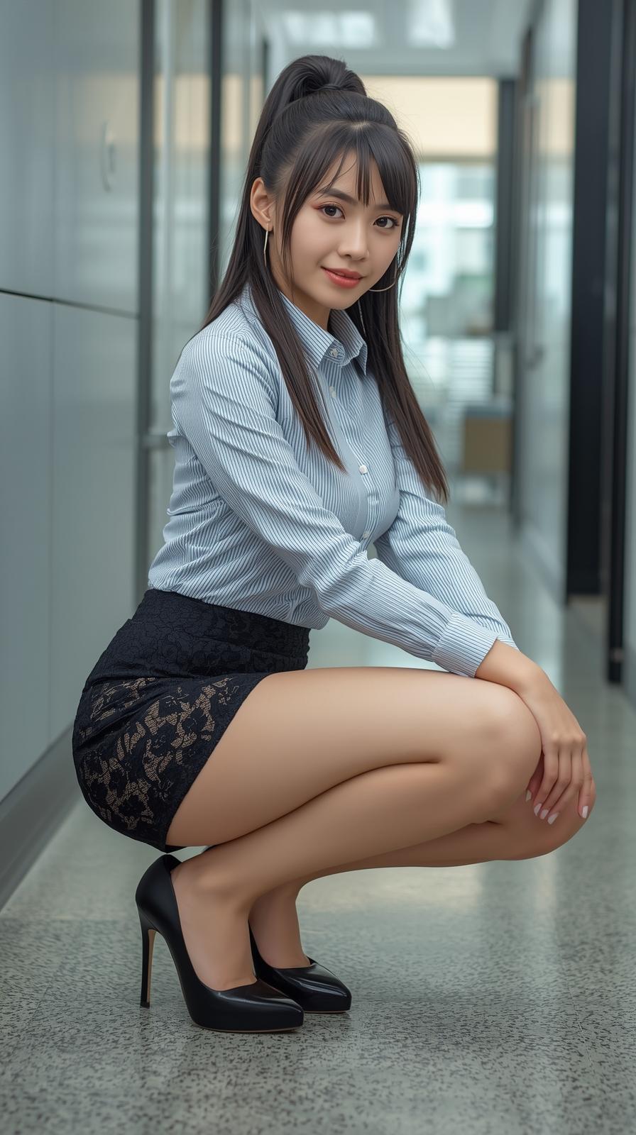 恵比寿で働く美脚ハイヒールしゃがみＯＬ part2 OL しゃがみ 4