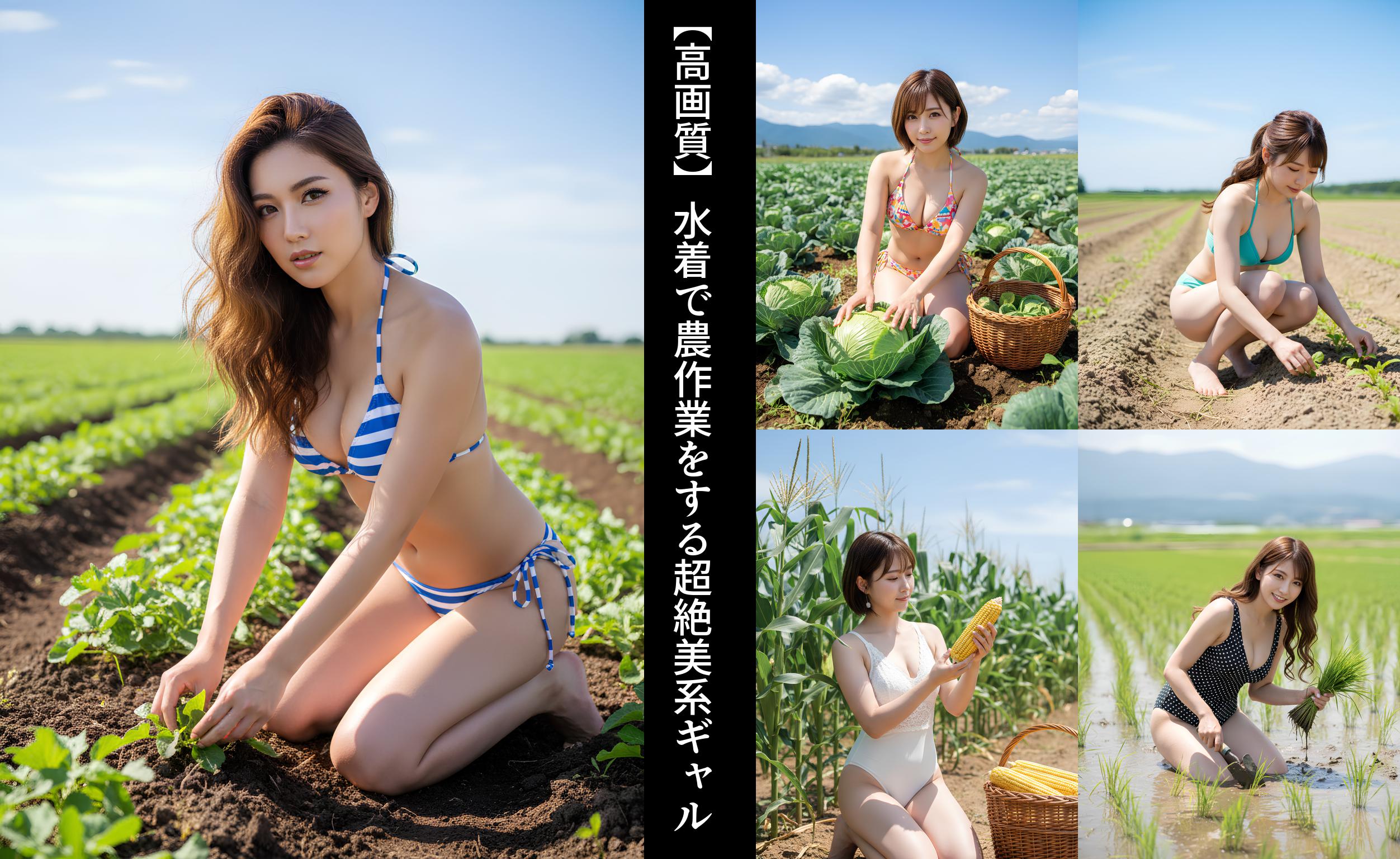 【高画質】水着で農作業をする超絶美系ギャル part2
