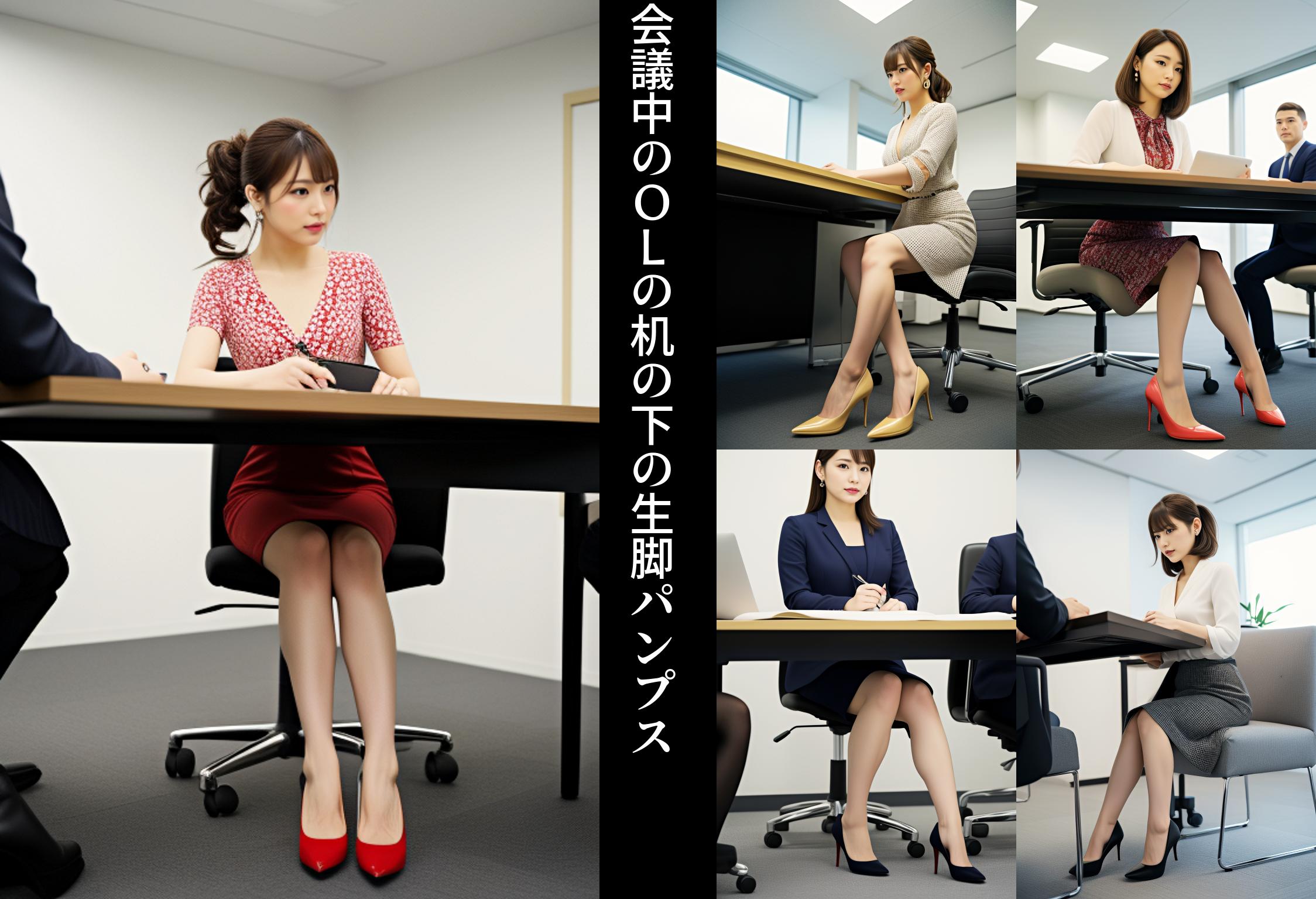 会議中のＯＬの机の下の生脚パンプス part4