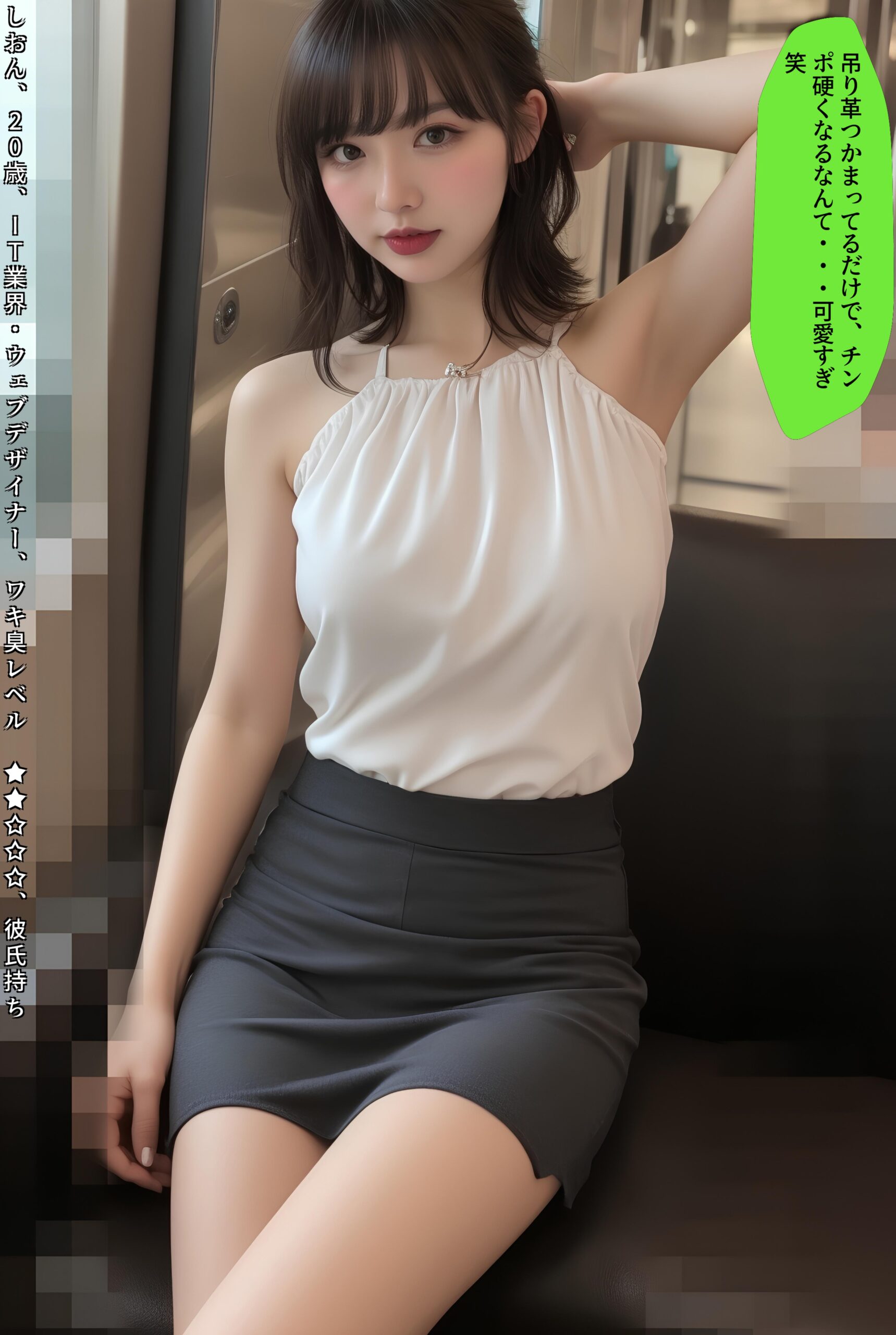 【特別公開】【高画質】電車内わき見せ美女 part4 OL わき 4