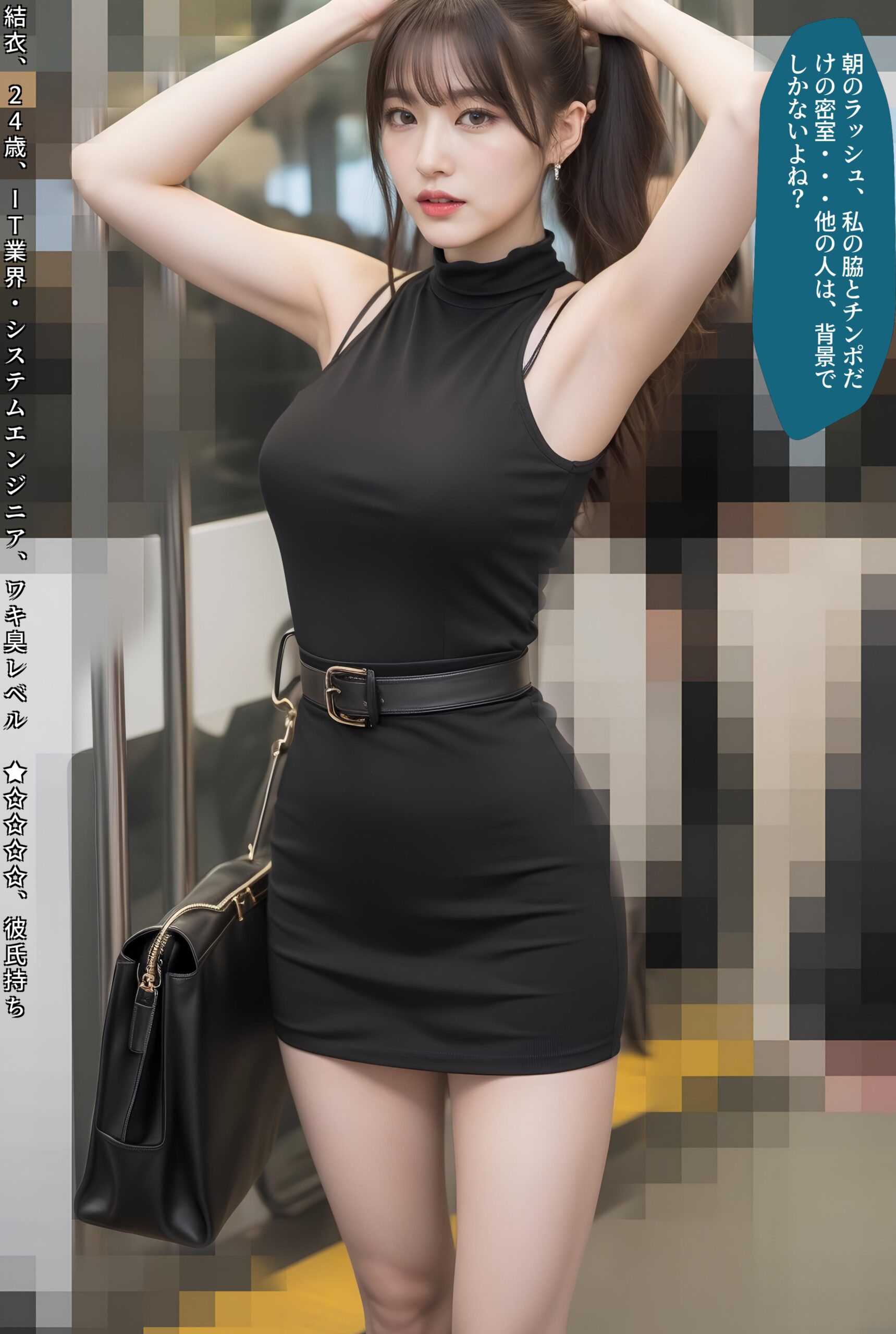 【特別公開】【高画質】電車内わき見せ美女 part4 OL わき 1