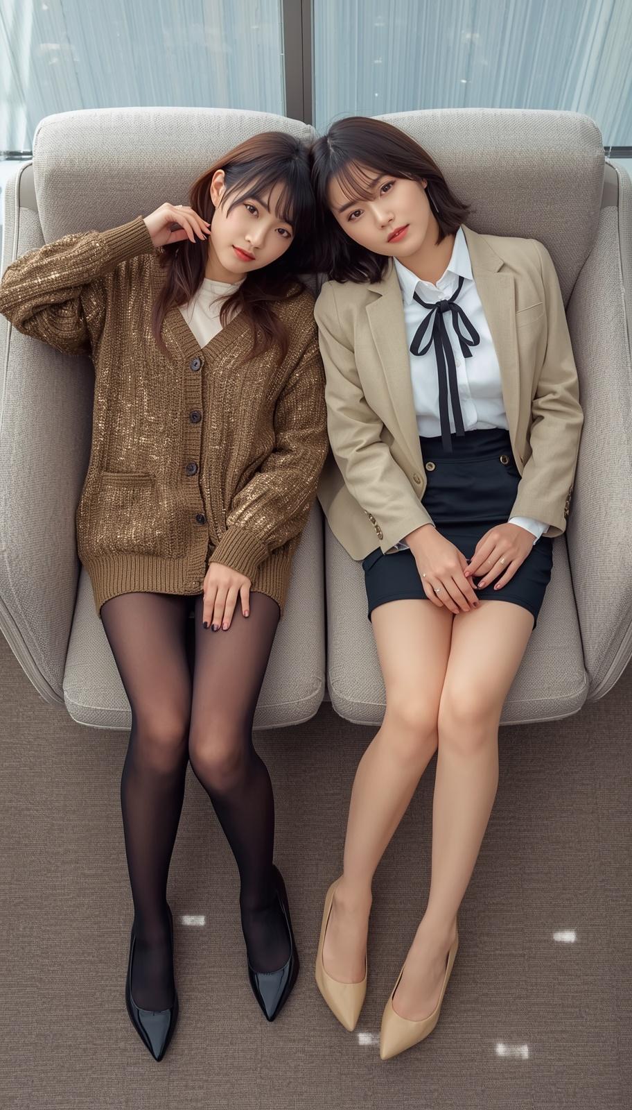 仲良しＯＬ２人組のエロ脚 part1 OL 美脚 1