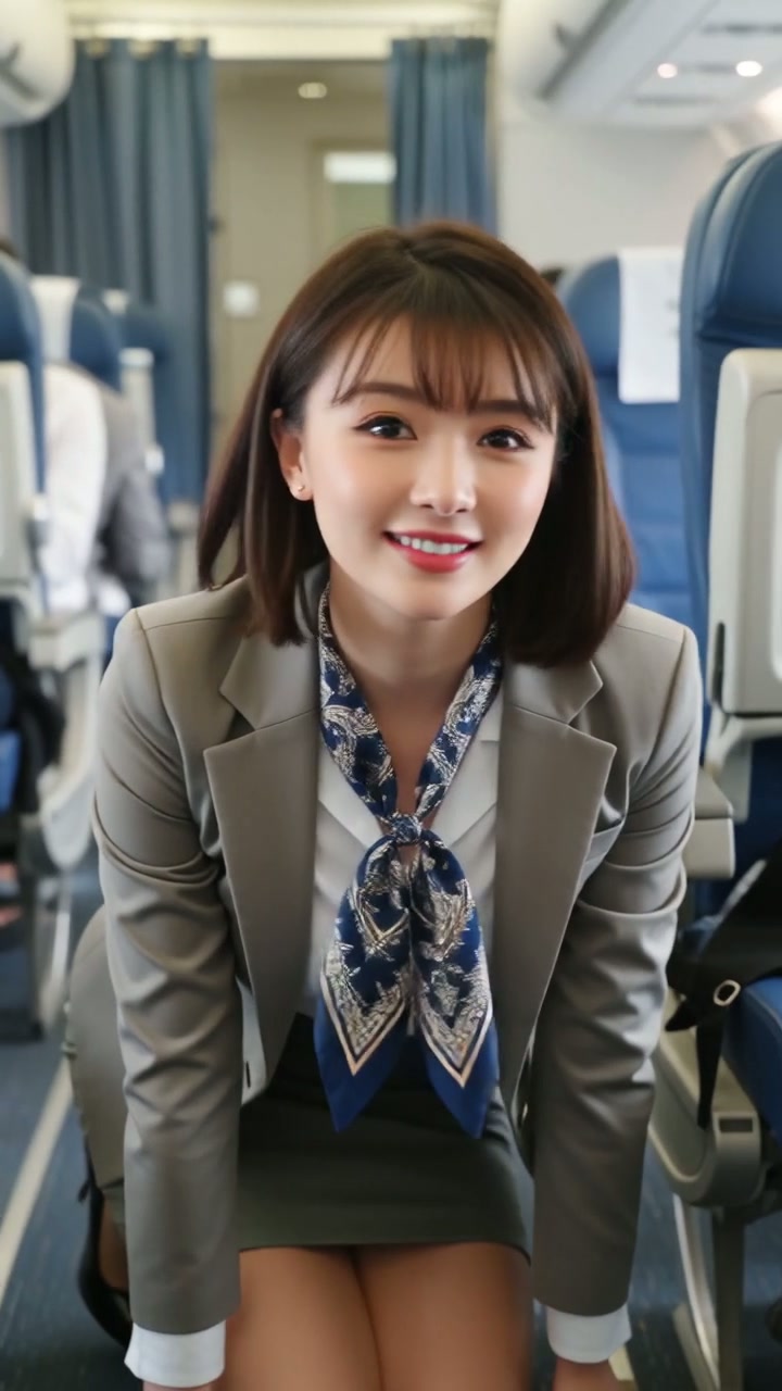 【動画】キャビンアテンダントの仕事中のお尻（50人以上！） part1 キャビンアテンダント 制服 2