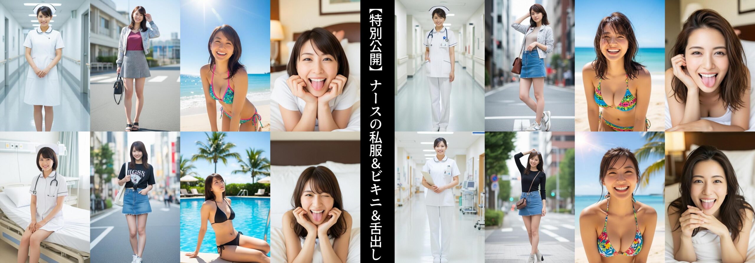 【特別公開】ナースの私服＆ビキニ＆舌出し part5