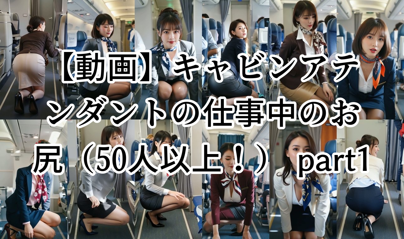 【動画】キャビンアテンダントの仕事中のお尻（50人以上！） part1