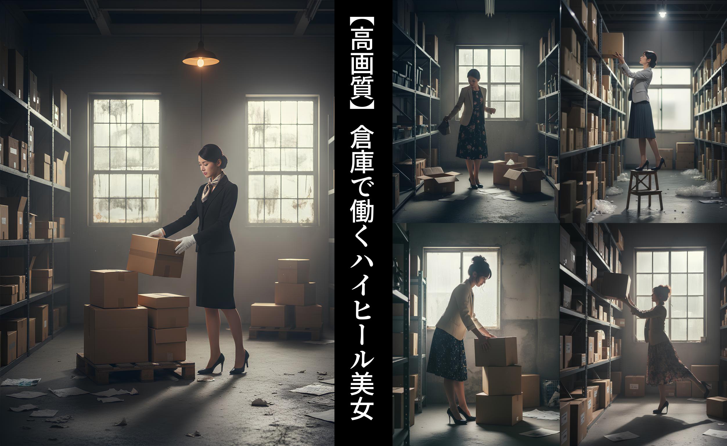 【高画質】倉庫で働くハイヒール美女 part3