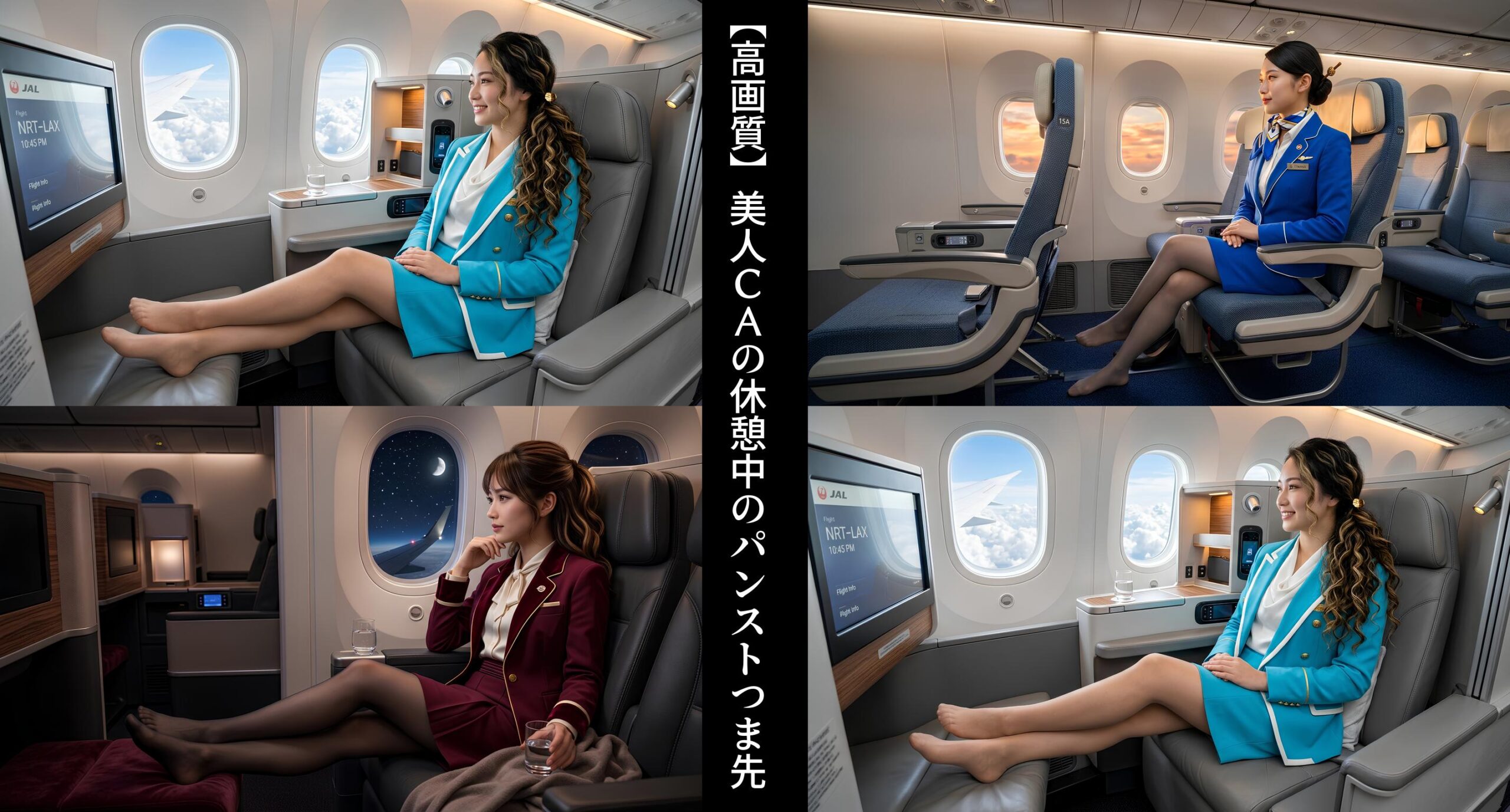 【高画質】美人ＣＡの休憩中のパンストつま先 part2