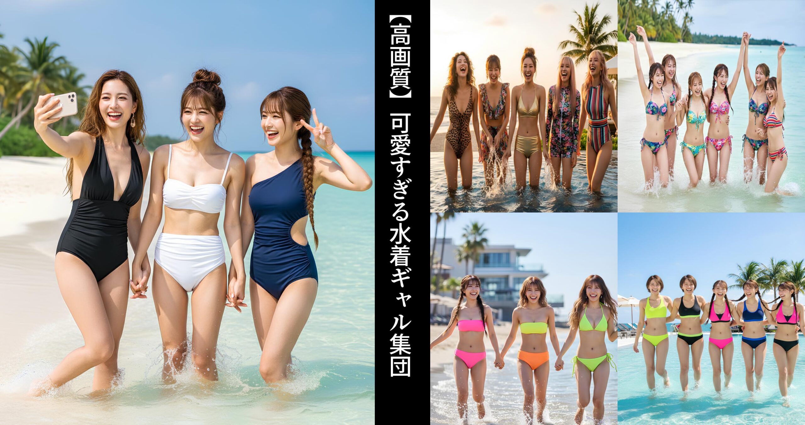 【高画質】可愛すぎる水着ギャル集団 part2
