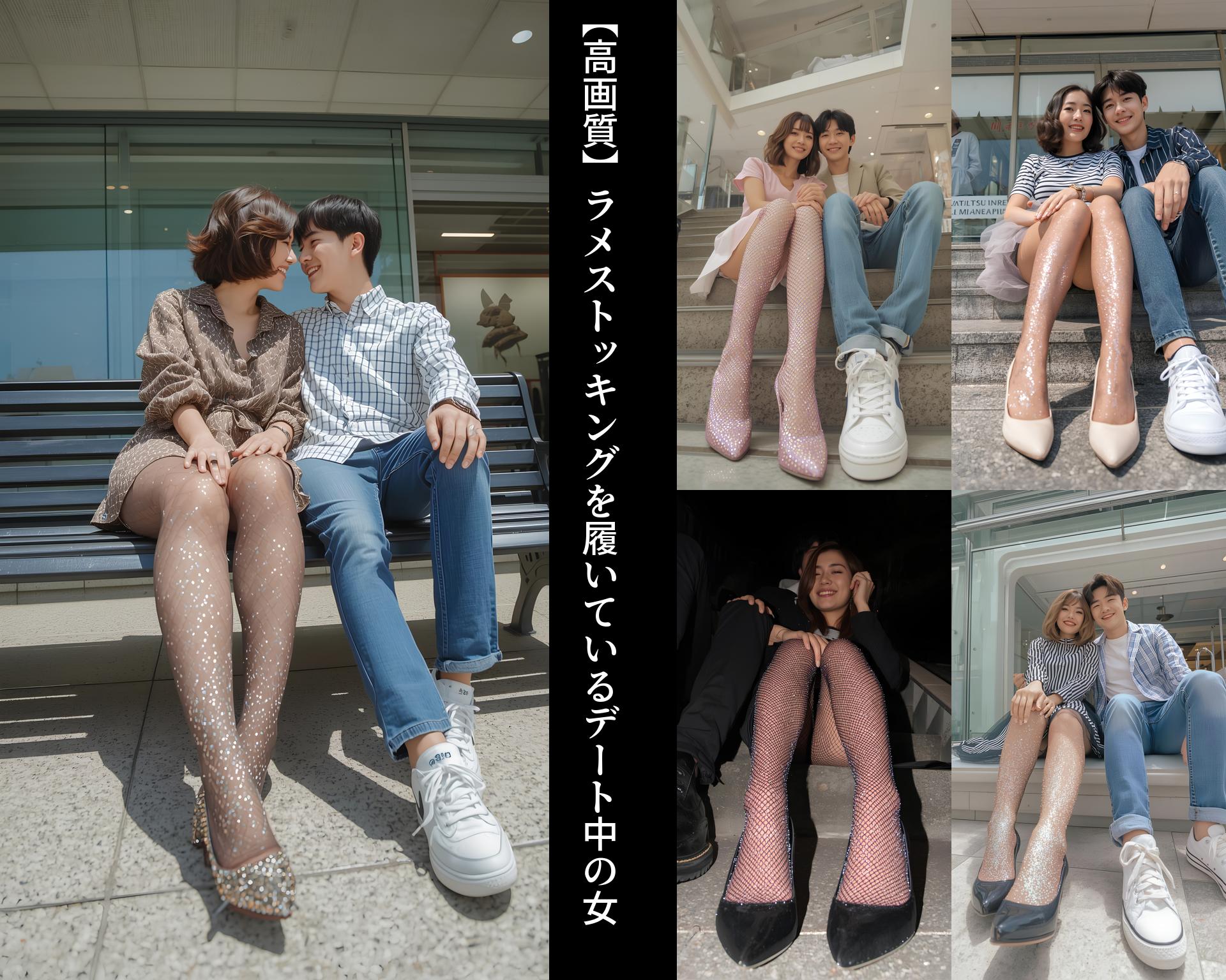 【高画質】ラメストッキングを履いているデート中の女 part2