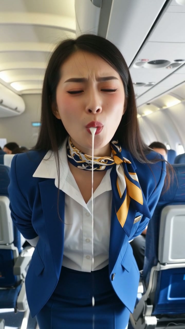 【動画】機内でまさかの挑発！美人CAが口から白い液体を吐き出した件（40人以上！） part1 飛行機 機内 2