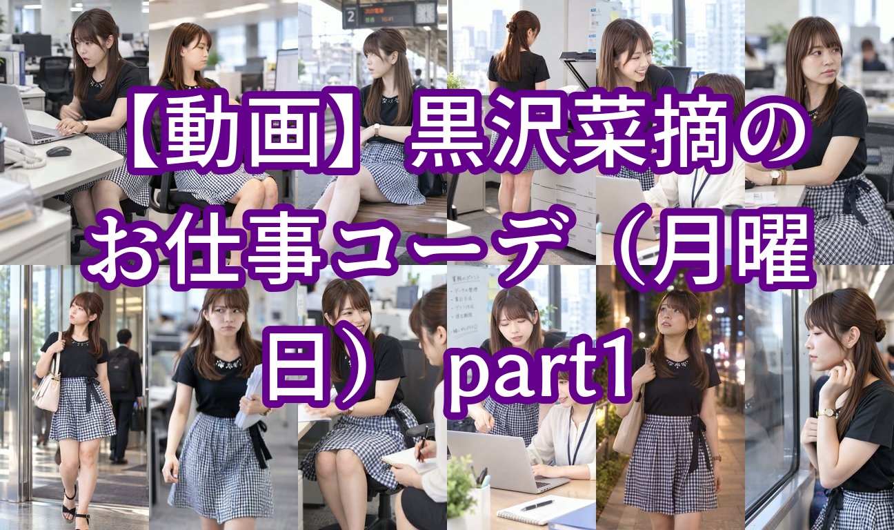 【動画】黒沢菜摘のお仕事コーデ（月曜日） part1