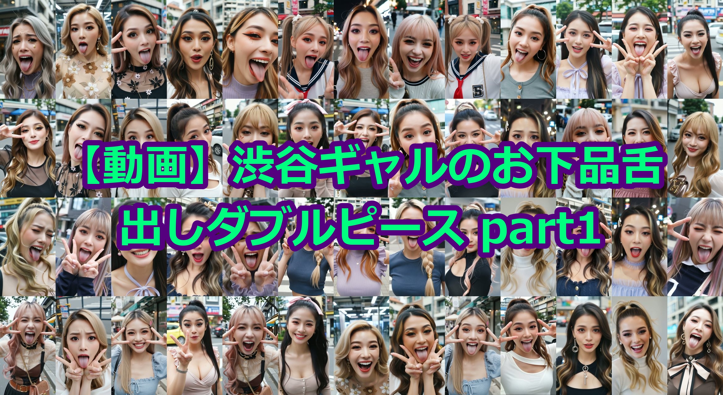 【動画】渋谷ギャルのお下品舌出しダブルピース part1