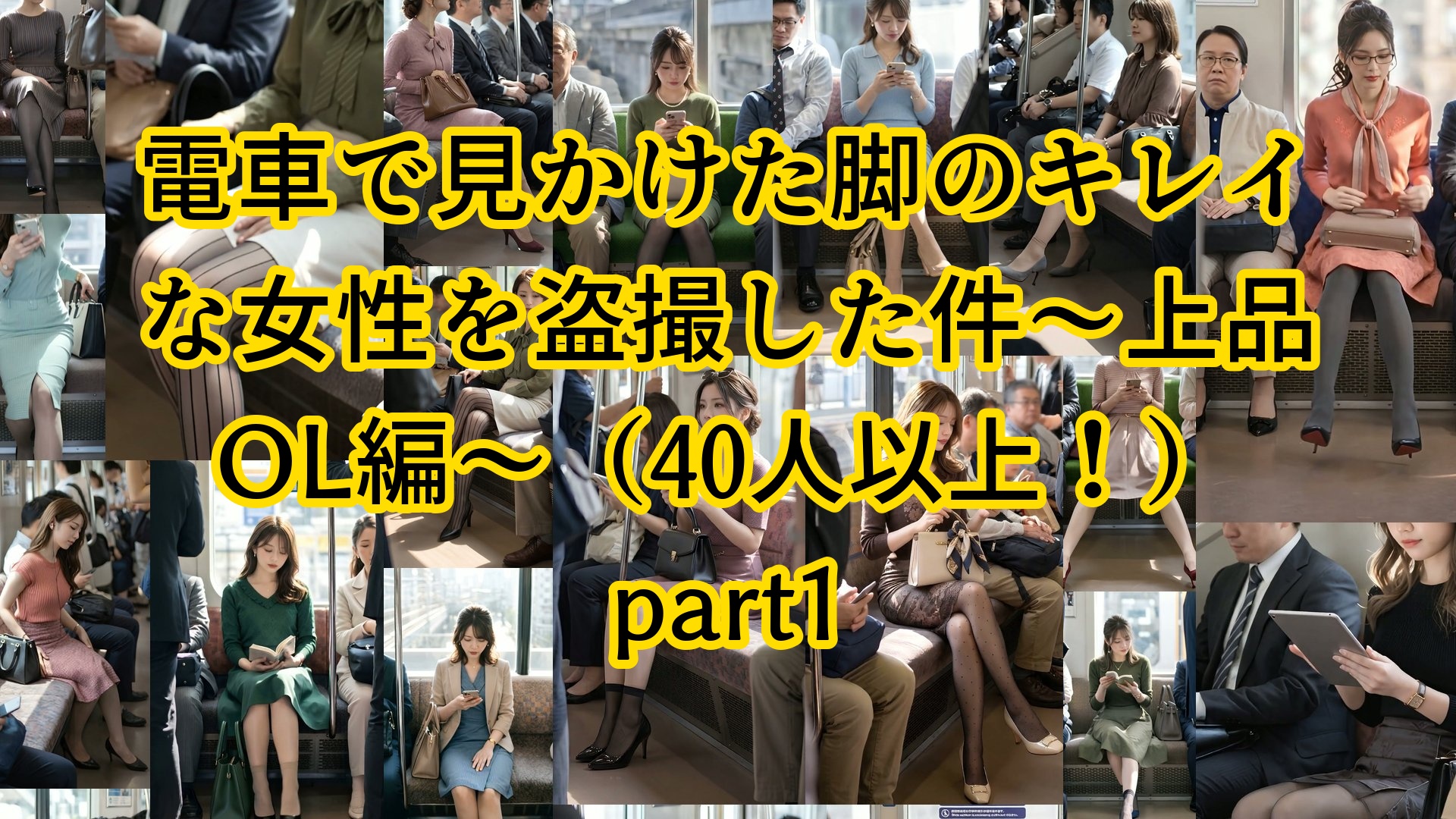 【動画】電車で見かけた脚のキレイな女性を盗撮した件～上品OL編～（40人以上！） part1
