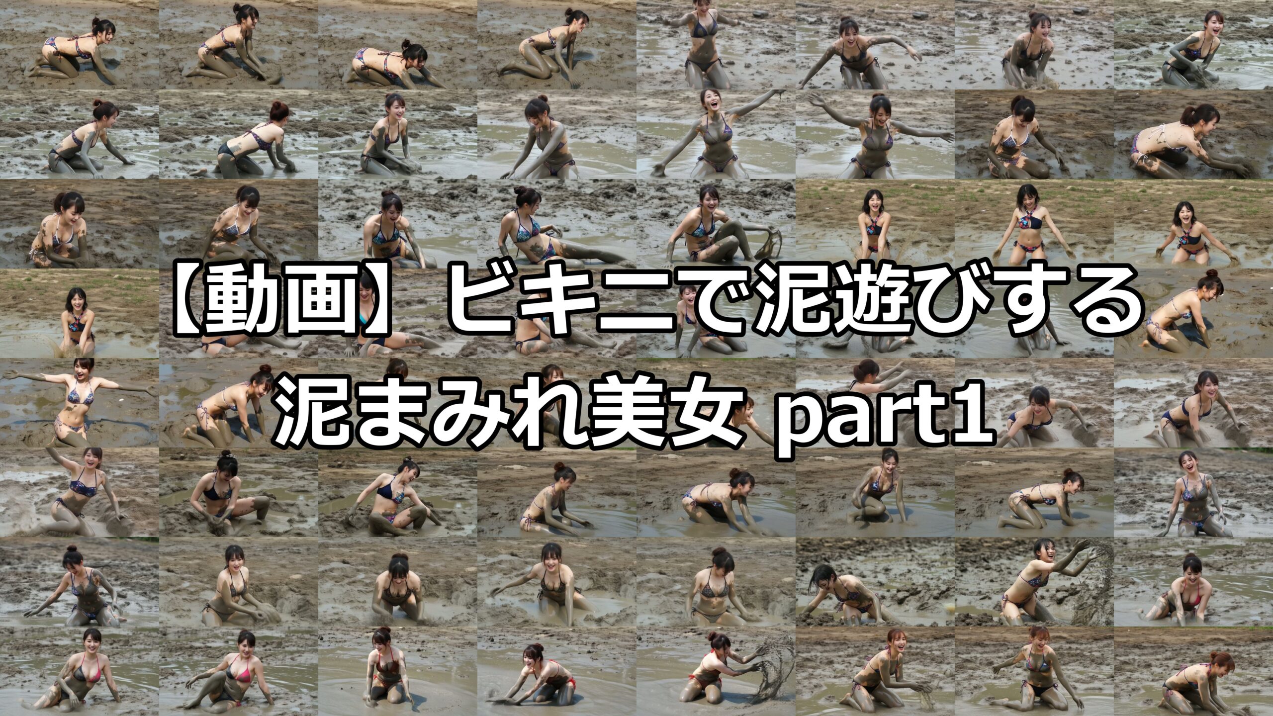 【動画】ビキニで泥遊びする泥まみれ美女 part1
