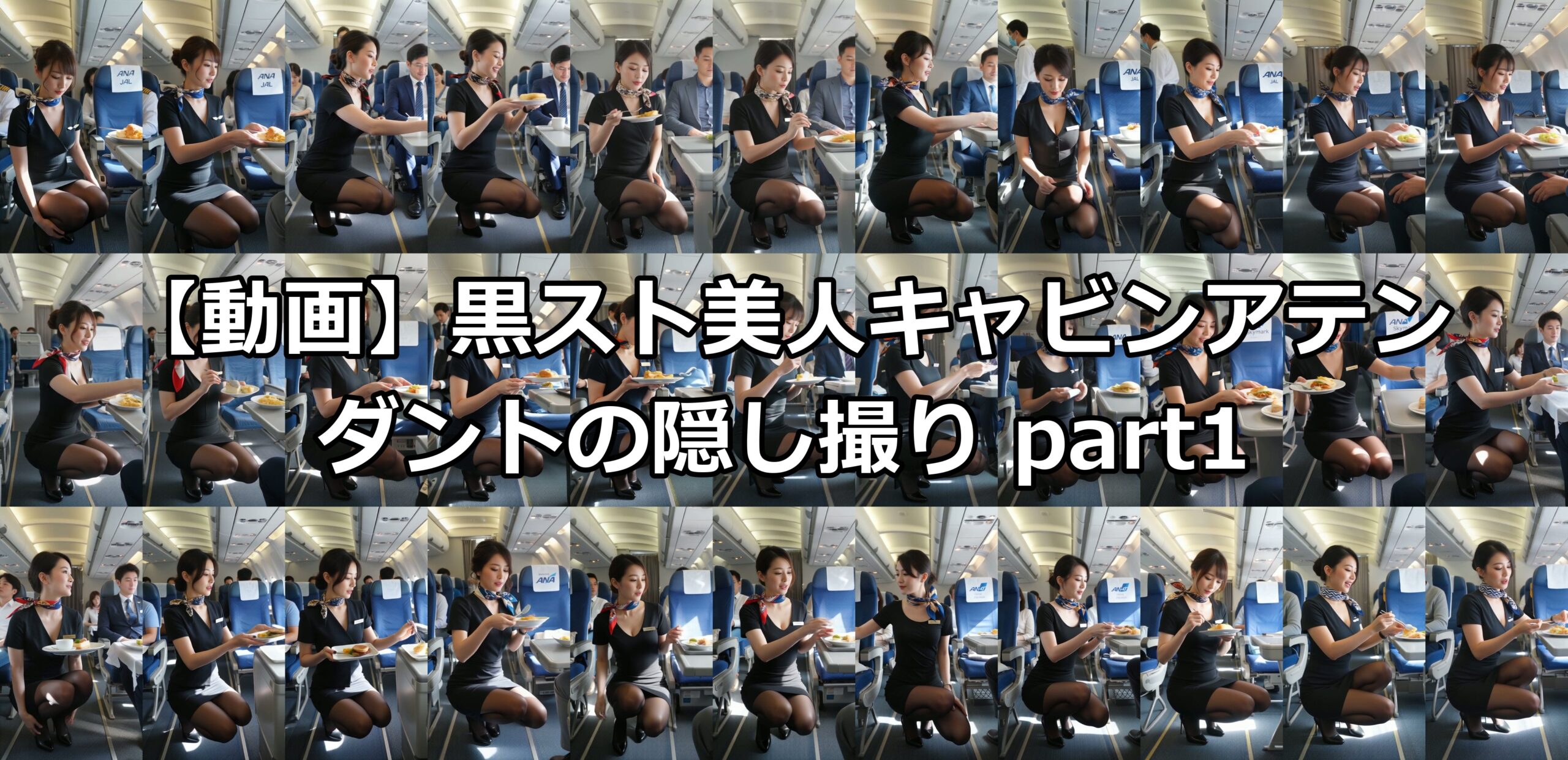 【動画】黒スト美人キャビンアテンダントの隠し撮り part1