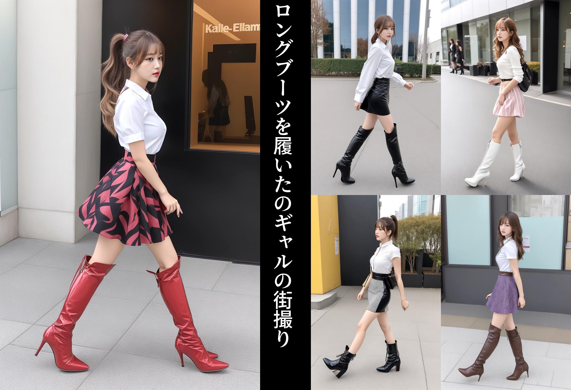 ロングブーツを履いたのギャルの街撮り part7