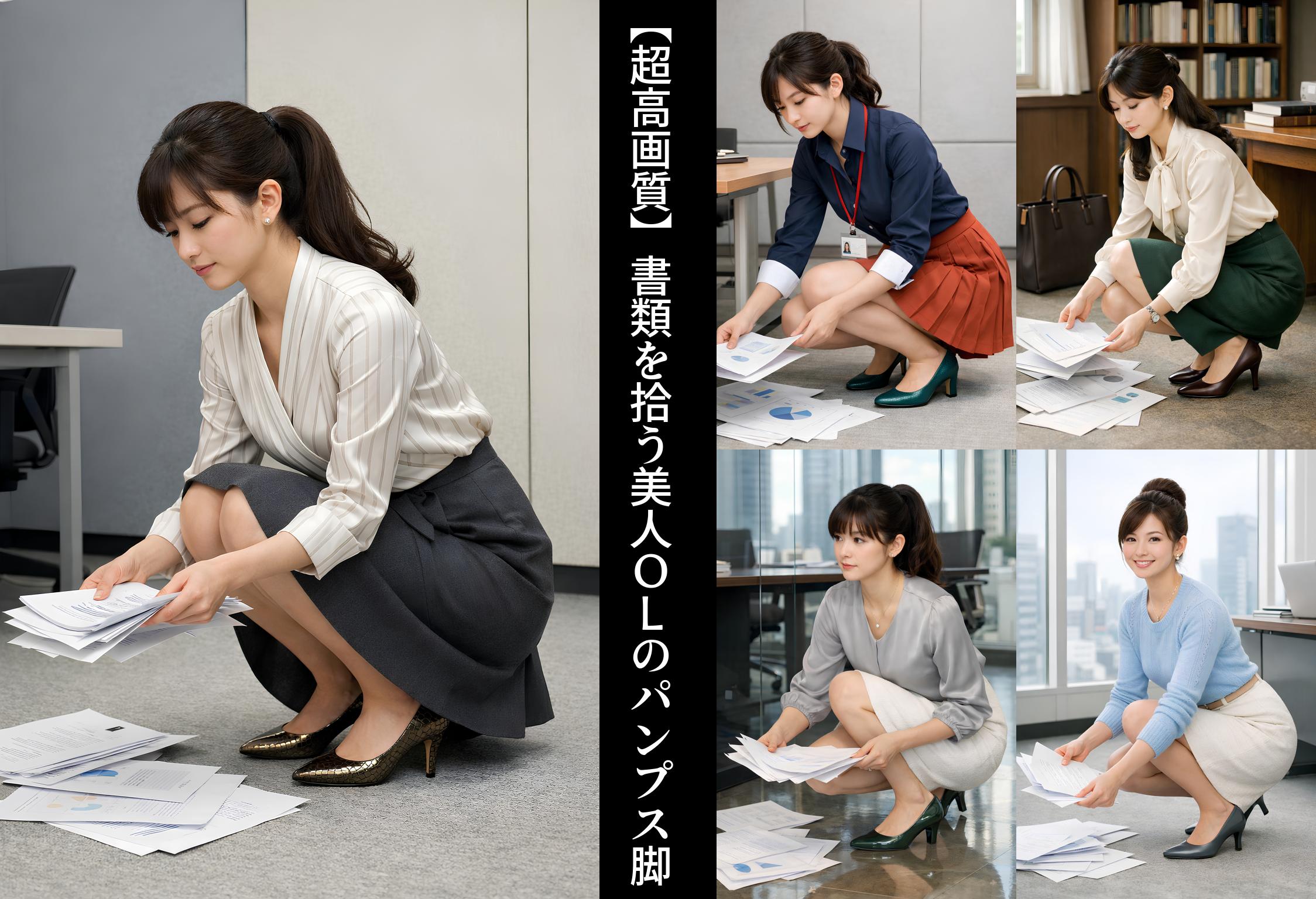 【超高画質】書類を拾う美人ＯＬのパンプス脚 part3